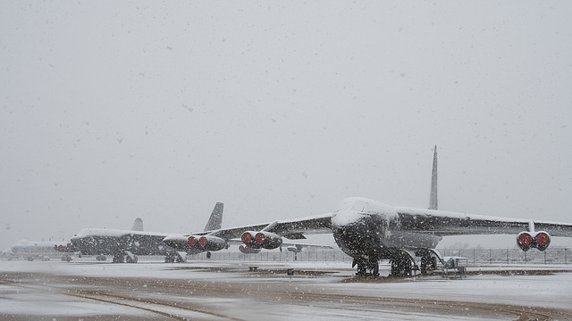 Snow at Pima Air and Space Museum