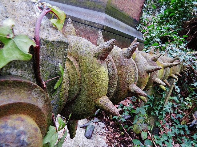 abney park cemetery, london.heavy metal around the tomb of william stiles and family 1868