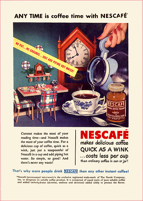 Nescafe Instant Coffee Ad, 1949