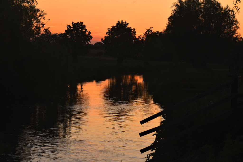 Sunset over the river