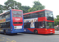DSCF3618 More Bus 1104 (HW08 AOT) and 1105 (HW58 ARU) in Bournemouth - 27 Jul 2018