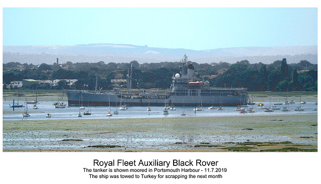 RFA Black Rover Portsmouth Harbour 11 7 2019