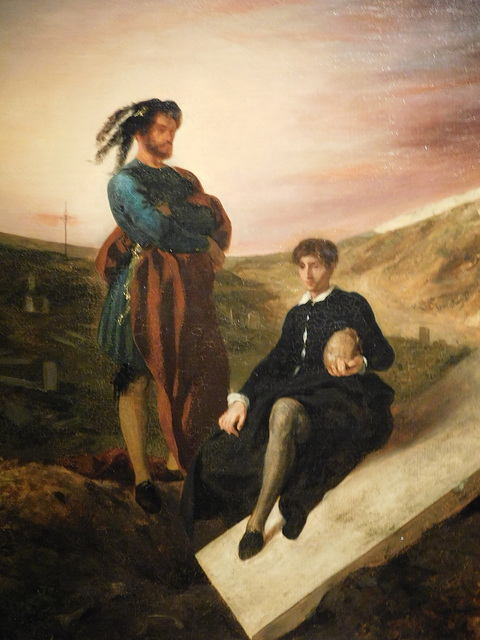 Detail of Hamlet and Horatio in the Graveyard by Delacroix in the Metropolitan Museum of Art, January 2019