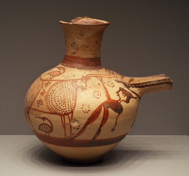 Mycenaean Jug with a Man and a Bull in the Getty Villa, June 2016