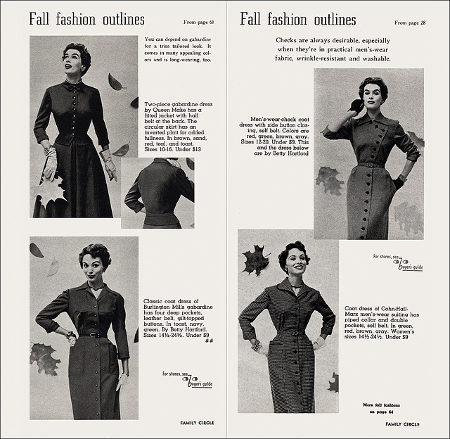 "Fall Fashion Outlines (4)," 1953