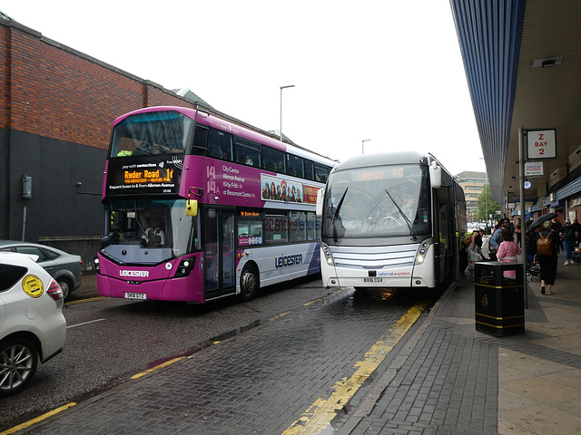 First Leicester Citybus 35168 (SK16 GTZ) and Skills BX16 CGV in Leicester - 27 July 2019 (P1030316)