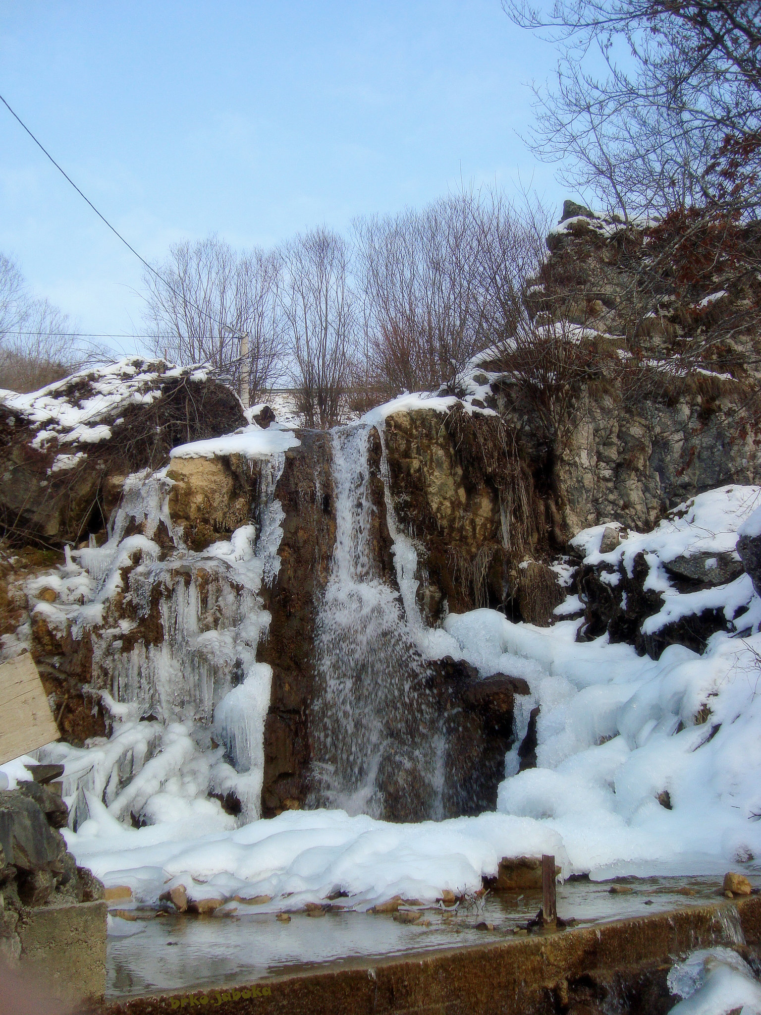 Frozen waterfall