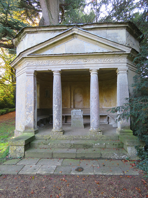 rousham park, oxon (18) mid c18 temple of echo by william townsesend; the memorial inside is roman