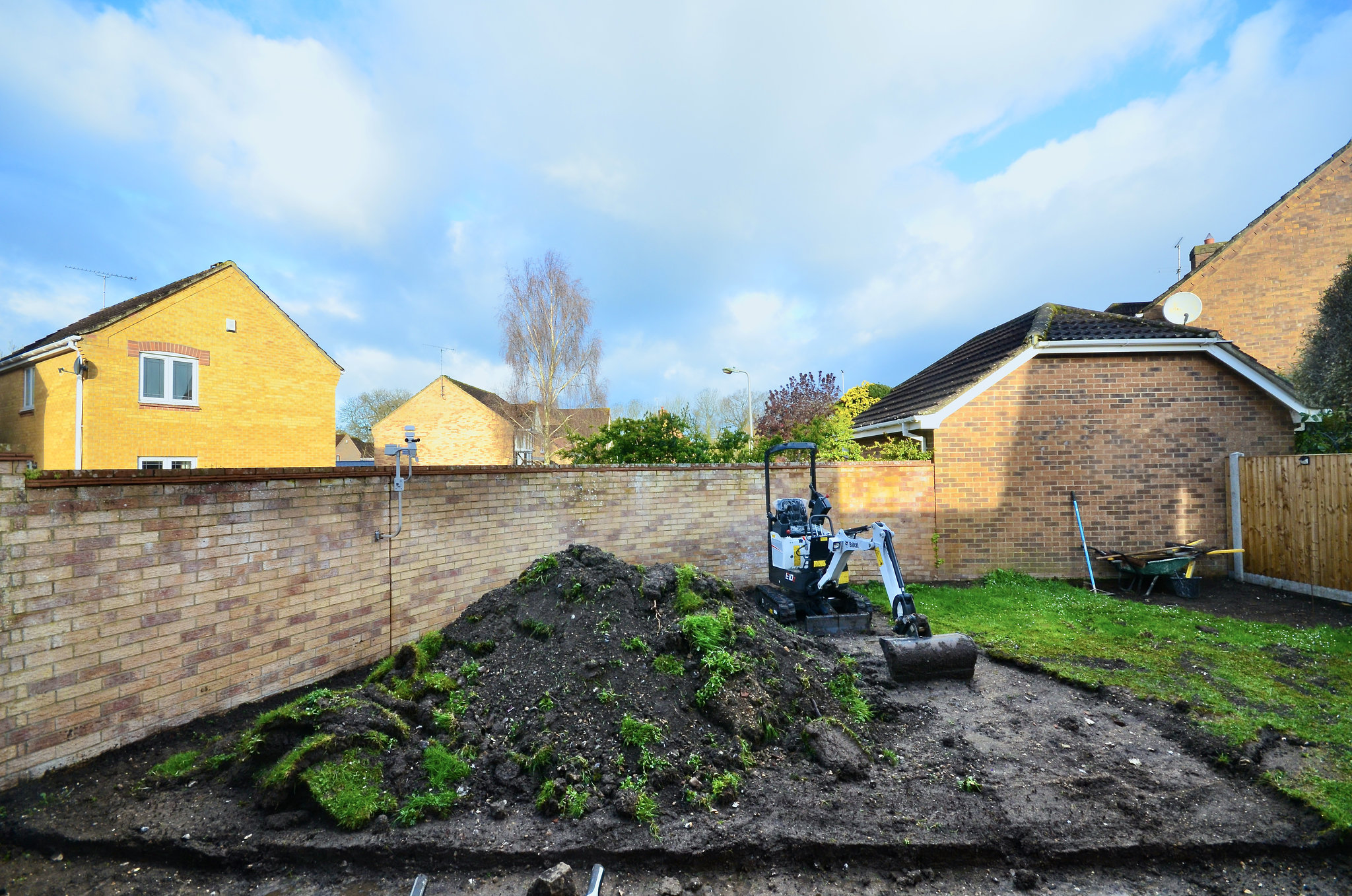 Ground work for new patio