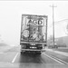 Truck's arse in the fog up by The Ropewalk