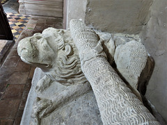erwarton church, suffolk  (41) tomb effigy of a late c13 knight, perhaps sir bartholomew daviller +1287