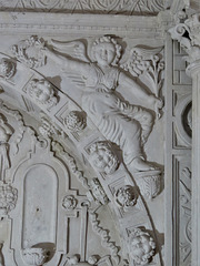 bovey tracey church, devon, victory angel detail of c17 tomb of nicholas eveleigh +1618 (6)