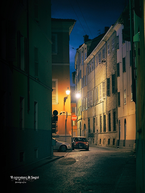 The stillness of the night in the old town