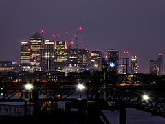 Canary Wharf at night