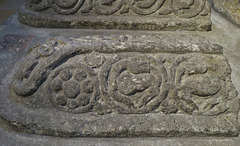 ramsbury church, wilts (3) c9 coped tomb slab with adorsed lions as on the cross