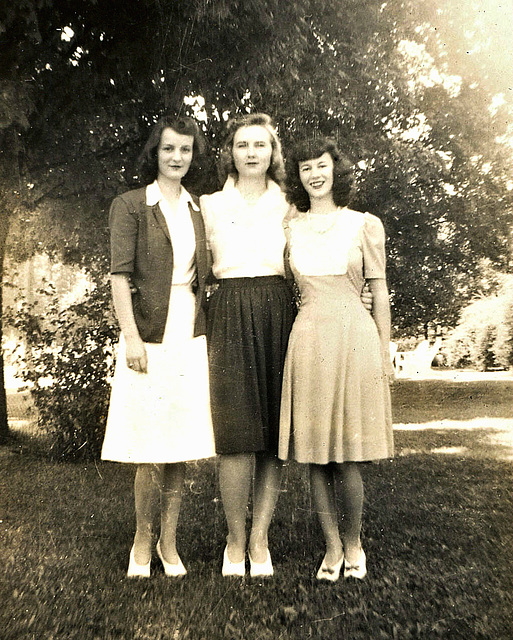 Betty and friends, about 1942