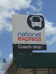 DSCF9292 National Express coach stop sign in Newmarket - 18 Aug 2017