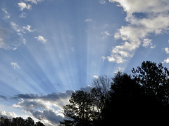 Crepuscular rays - beautiful morning sky