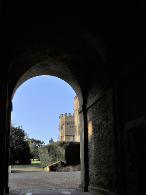 rousham park, oxon, looking through the stables to kent's c18 facade