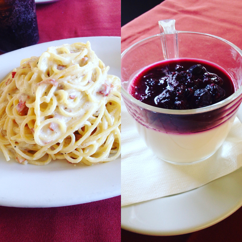 Pasta and pannacotta