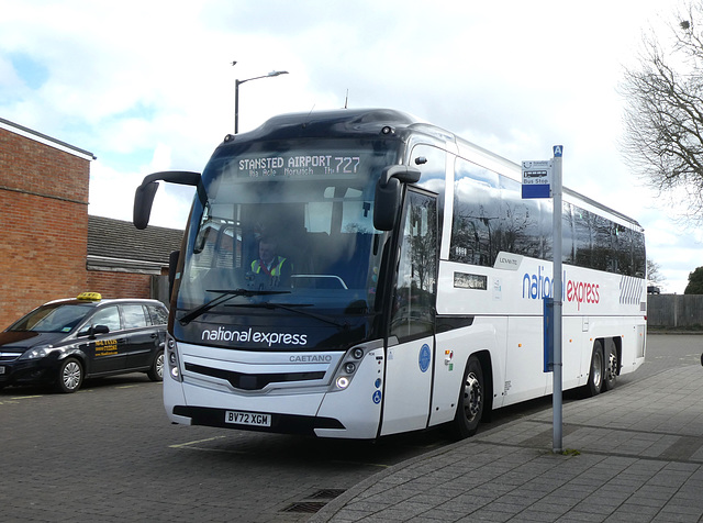 Ambassador Travel (National Express contractor) 308 (BV72 XGM) at Mildenhall - 28 Mar 2024 (P1170773)