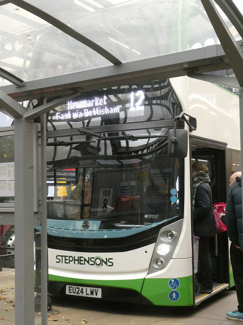 Stephensons 802 (EU24 LWV) in Cambridge - 14 Nov 2024 (P1200360) Stephensons 802 (EU24 LWV) in Cambridge - 14 Nov 2024 (P1200360)