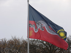 Le drapeau au centre Bouddhique de Plouray (56)