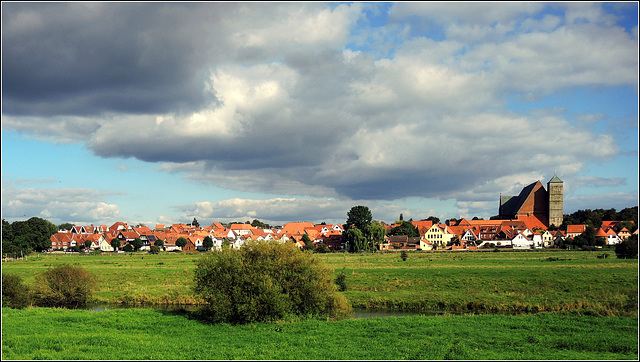 Blick über die Allerwiesen auf Verden