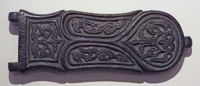 Lyre-Shaped Buckle Plate in the Archaeological Museum of Madrid, October 2022