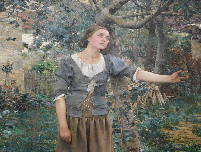 Detail of Joan of Arc by Bastien-Lapage in the Metropolitan Museum of Art, May 2025
