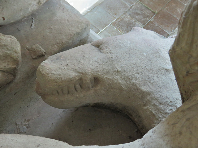 erwarton church, suffolk  (15) boar crest on c15 tomb attrib.to sir bartholomew bacon +1391