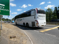 REL Davian Coaches BV17 GPO approaching Fiveways at Barton Mills - 29 Jul 2022 (P1120775)