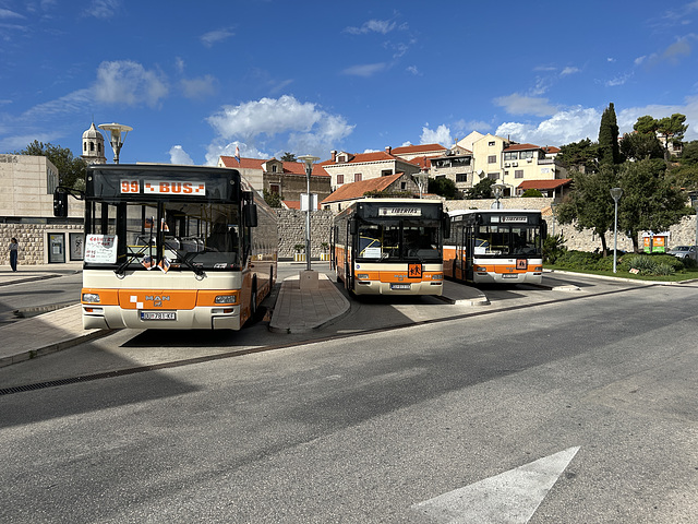 Libertas Dubrovnik buses at Cavtat, Croatia – Oct 2023 (JLS IMG-1441) Photo by Jane Slater