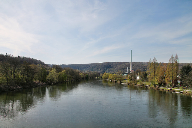 Die Ruhr von der Brücke Hagener Straße aus (Herdecke) / 11.04.2022