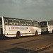 National Express service coaches at Newmarket – March 1990 (116-3)