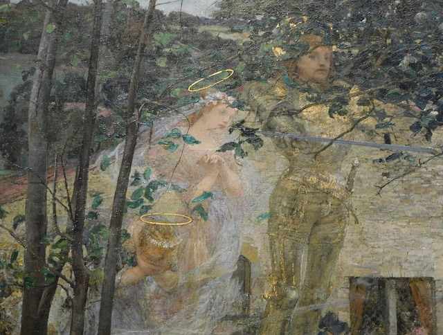 Detail of Joan of Arc by Bastien-Lapage in the Metropolitan Museum of Art, May 2025