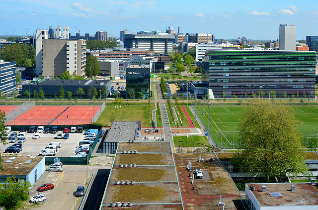 View of the university sport grounds and the Bio Science Park