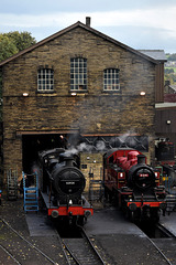 Big stone walls of the engine shed.