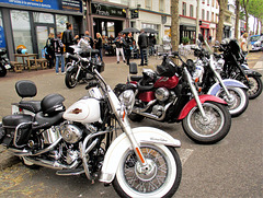 rassemblement d'harley Davidson du Club Desperados créé par Johnny Halliday Harley Davidson gathering at the port, organised by the Club Desperados created by Johnny Halliday,
