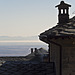 The roofs of Oropa, the plain and the hills of Oltrepo Pavese