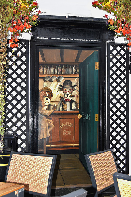 Painting on a pub wall...