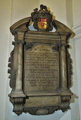 st michael cornhill, london (21)c17 tomb of sir william cowper +1664 attrib. to jasper latham. (buryed in this cloyster seems to indicate this is a pre fire monument)