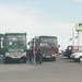 Austurleið-SBS coaches transferring passengers at Hella on services to Reykjavík. Dark red 502 going through, green 503 feeder from Ϸorsmork - 22 July 2002 (1715) (490-18)