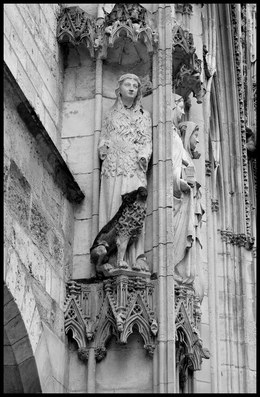 Girl with dog (headless)