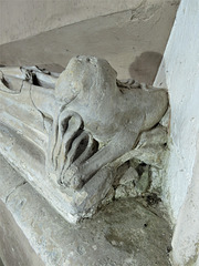 erwarton church, suffolk  (26) lapdog at feet of late c13 tomb effigy attrib. to isabel bacon