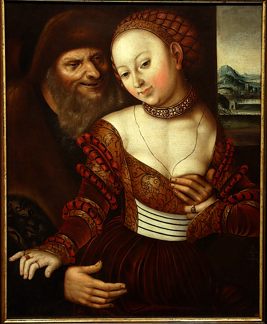 Le couple mal assorti par Lucas Cranach - Le Vieux