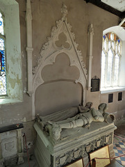 erwarton church, suffolk  (27) c15 tomb attrib.to sir bartholomew bacon +1391 and joan +1435; the recess goes with the late c13 daviller effigy