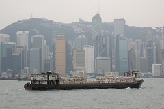 Barge On Hong Kong Harbour