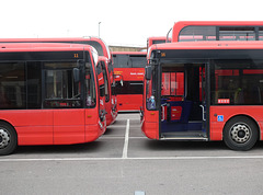 Lynx (Coastal Red) 11 (YJ07 VSK) and 16 (FD54 JYB) in King's Lynn - 18 Sep 2025 (P1220455)