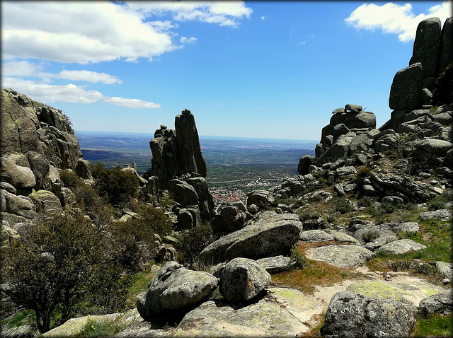 La Cabrera town seen from the ridge